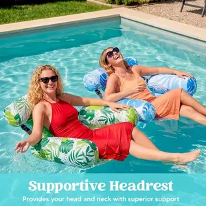 2pcs Adult Pool Inflatable Sofa, Ergonomic Water Hammock, Durable Oxford Cloth + PVC, Portable, Ideal for Pool, Lake, Beach, Party