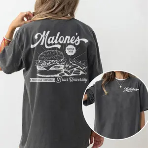 Malone’s Bar Off Campus Shirt, Briar U Hockey Romance Graphic Tee, Hastings MA Best Burger Spot, Perfect Book Lover Gift Tee
