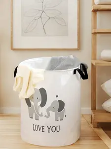 Elephant Print Laundry Basket with Handle, Durable Foldable Collapsible Laundry Hamper, Clothes Storage Bin, Large Capacity Toy Organizer for All Seasons