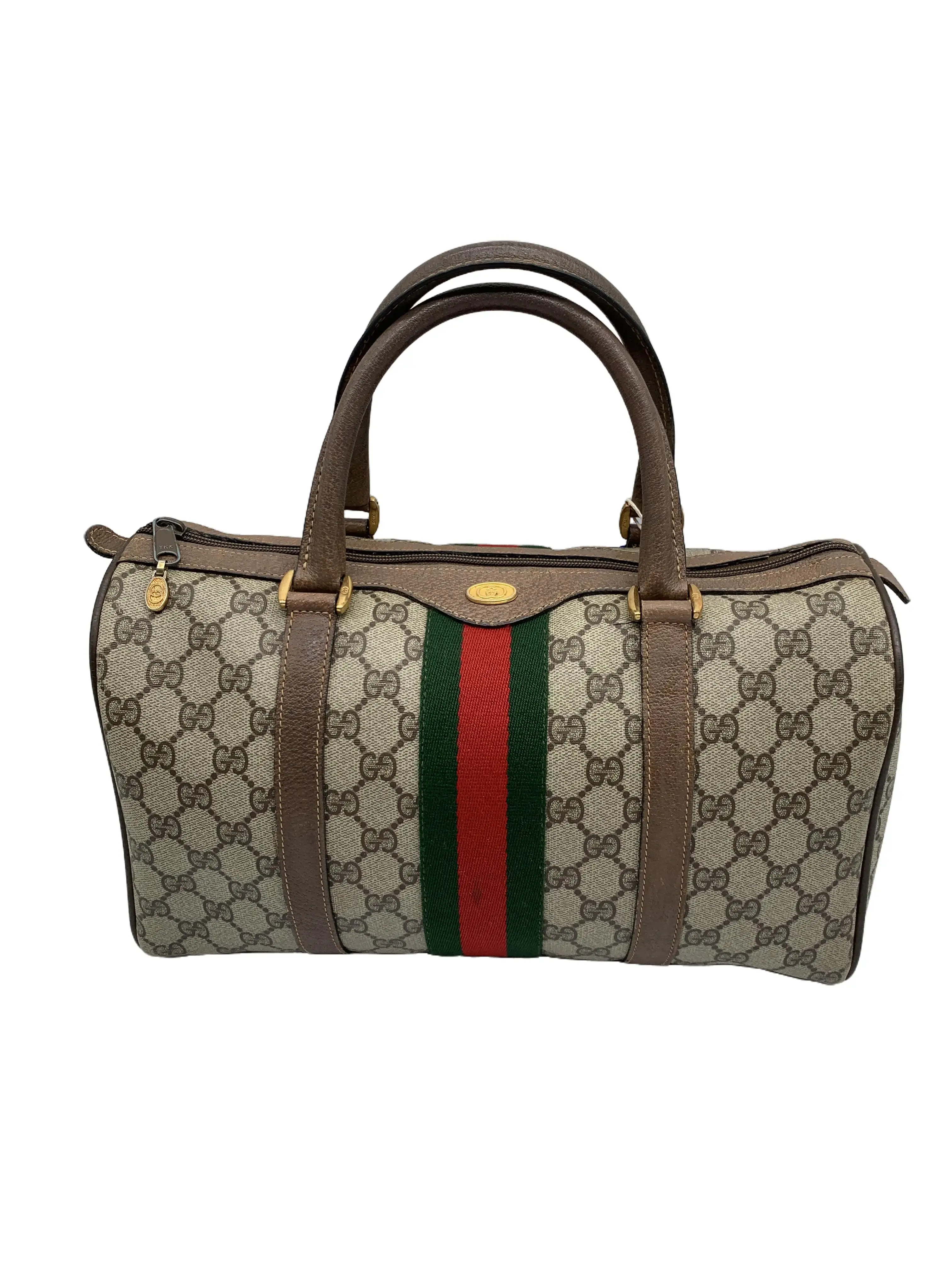 Pre-owned GUCCI Vintage Web‑Stripe Boston Handbag/JJ08110461/0461