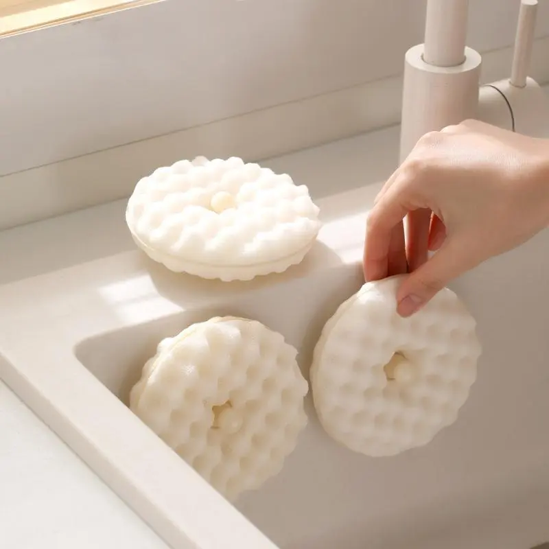 1pc, 3D Honeycomb Dishwashing Sponge Set - Polyurethane Double-Sided Scouring Pads for Kitchen Cleaning with Suction Cup
