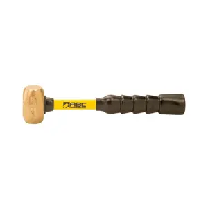 ABC Hammers ABC1.5BFB 10 in. 1.5 lbs Brass Hammer with Fiberglass Handle
