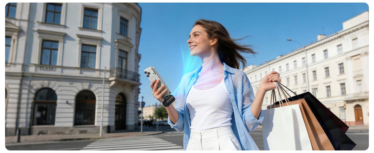 Aecooly Air Mate - Ultra-Powerful Type-C Plug-in Fan, 17,000 RPM High Speed, Compatible with iPhone, iPad, Power Bank & Tablets. Mini Portable Fan with 3 Wind Speeds, Compact & Lightweight Design – Perfect for Summer, Travel & Gifting SummerVibes