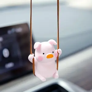 Swinging Pig Car Mirror Hanging Ornament-Car Interior Accessory