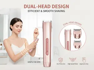Say Goodbye to Cuts & Razor Burn! 2-in-1 Electric Hair Trimmer with Dual Heads for Precise & Smooth Hair Removal, Safe for Sensitive Skin & Bikini Area, Easy to Use, Portable Cordless Design, Rechargeable