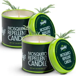 Murphy's Naturals Mosquito Bug Repellent Candles for Outdoor Patio, Citronella & Essential Oils, Soy/Beeswax Blend, 30-Hour Burn Time, 9 Ounce, 2-Pack