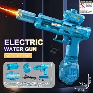 Latest Generation Powerful Electric Automatic Water Gun, Ultimate Battle Design, Glowing Nozzle, 320cc Large Capacity, 32 Feet Range