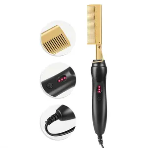 [Live Benefits] OQ HAIR New Electric Copper Comb Multifunctional Curling Iron Electric Straightening Comb Home Straightening & Curling Device