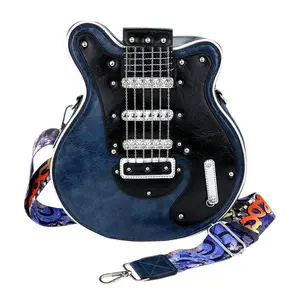 Guitar shaped novelty unique design crossbody bag/shoulder bag