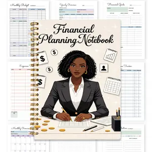 1 financial planning notebook, Monthly bill organizer, Monthly budget planner, includes monthly overview / budget sheet / income and expense tracking, spiral binding for easy flipping and durability, 8.3x5.5 inch portable s