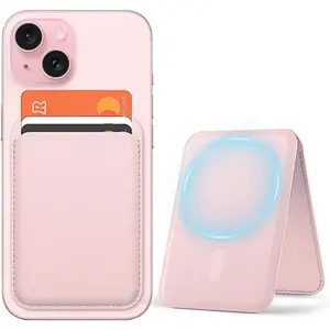 MagSafe Magnetic Wallet with Foldable Stand PU Leather Card Holder Compatible with iPhone 17/16/15/14/13/12 Series & MagSafe Cases Slim 1 Slot Holds Up to 3 Cards