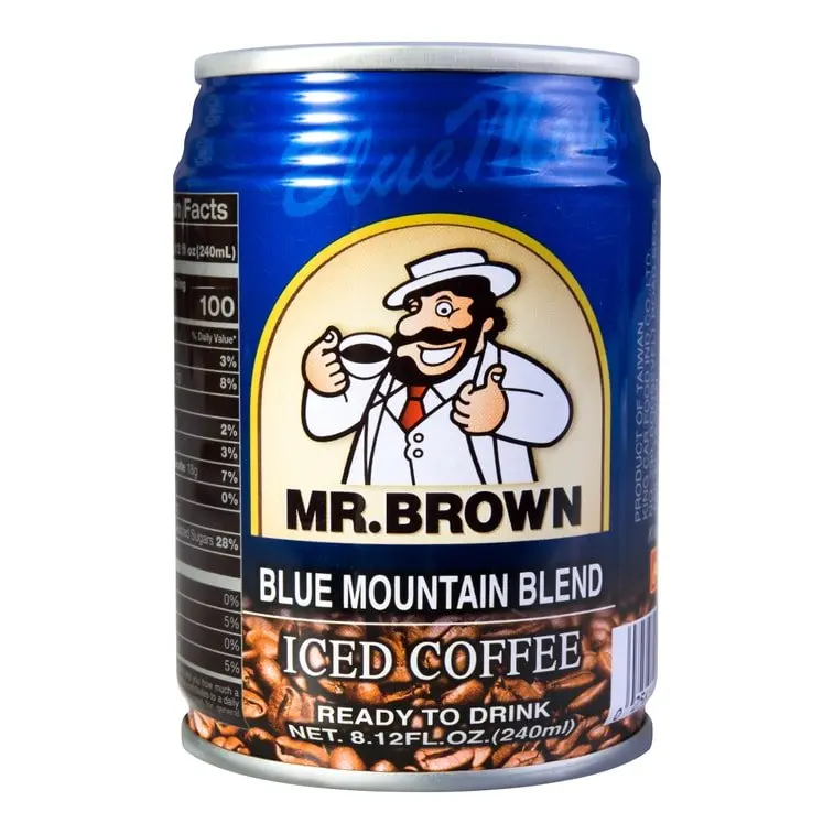 Mr. Brown Blue Mountain Milk Coffee Beverage - 240ml, Creamy Sweetness, Balanced, Just the Right Sweetness, Easy Pick-Me-Up