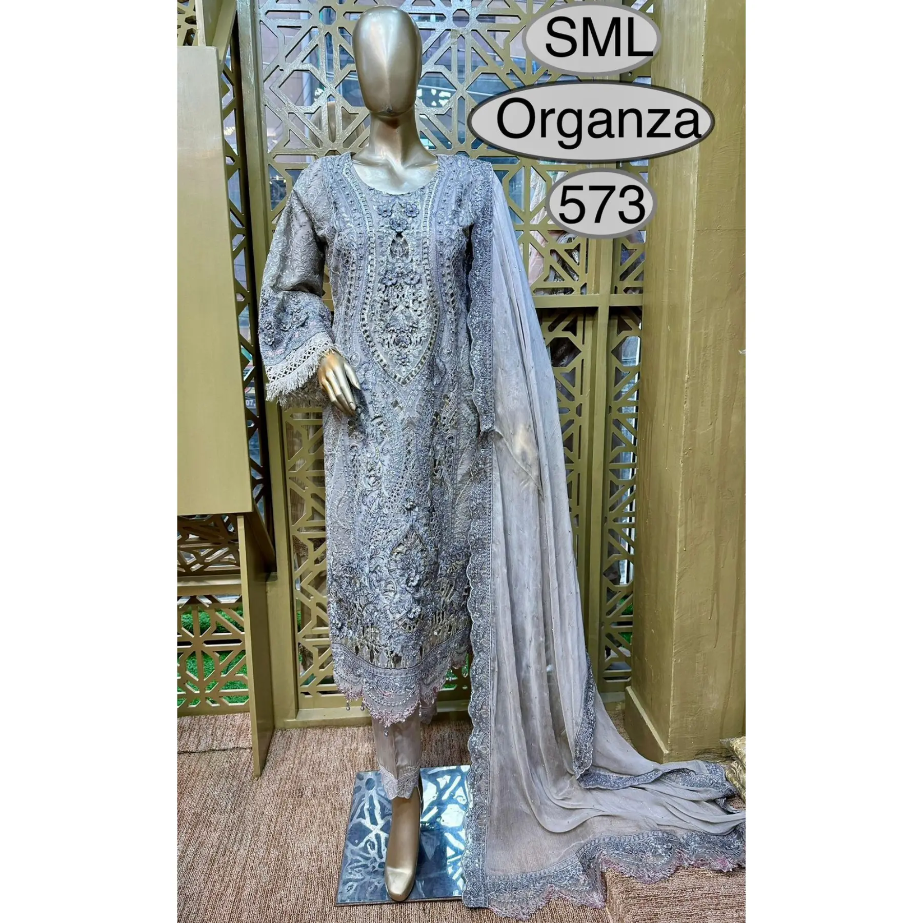Luxury Organza Party Wear – 3-Piece Suit