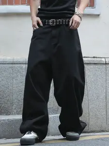 Men's Loose Fit Wide Leg Jeans, Simple Versatile for Outdoor Parties Street Style Streetwear, Casual All Season Denim Jeans