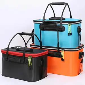 Collapsible High Quality EVA Fishing Bucket - Multifunctional Portable Folding Fishing Minnow Bucket Fish Live Bait Container for Outdoor Camping & Hunting