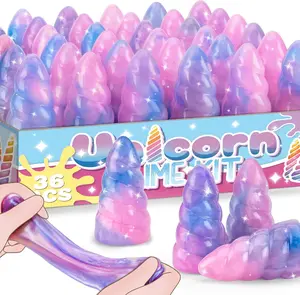 Summer Spring Gift Unicorn Slime Party Favors for Kids, 36 Pack Non-Sticky & Stretchy Unicorn Slime Kit, Birthday Gift, School Classroom Award, Goodie Bags Stuffers, Basket Eggs Filler, Slime Bulk Set for Girls Boys
