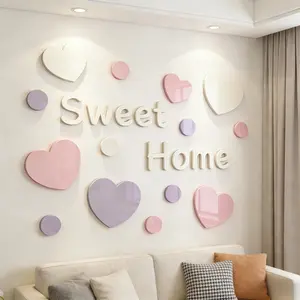 1COUNT 3D Acrylic Wall Sticker, No Drill, Universal Use, Letter Shape, Style, Bedroom Decor, Renters' DIY