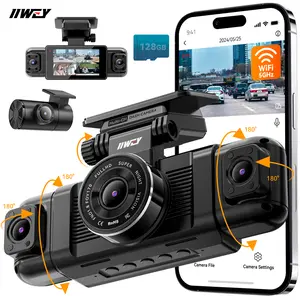 IIWEY N5 4-Channel Dash Cam 360° View 4-Way 1080P Front Rear Left Right 5G WiFi Night Vision 24h Parking Mode FREE 128GB Card Interior Dashcam Hd Driving Recorder
