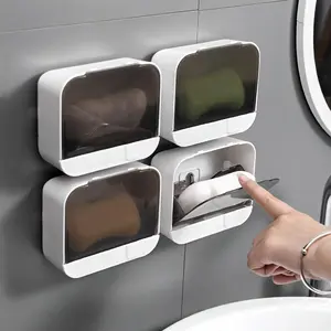 Wall Mounted Soap Holder, Punch Free Soap Dish, Soap Bar Holder, Soap Saver, Bathroom Essentials Accessories, Home Organizer for Bathroom Kitchen, Bathroom Organization