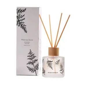 6.34 fl.oz White Tea Flameless Reed Diffuser, With sticks, Alcohol-Free, Large Capacity, Suitable for Home, Bedroom, and Toilet Use. White Tea Scent, Flameless Reed.