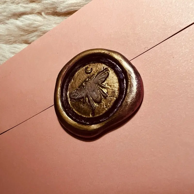 Envelope Seals - Classic Design with Bee and Moon Emblem on Envelope Seal