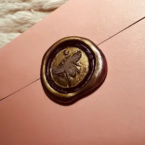Envelope Seals - Classic Design with Bee and Moon Emblem on Envelope Seal
