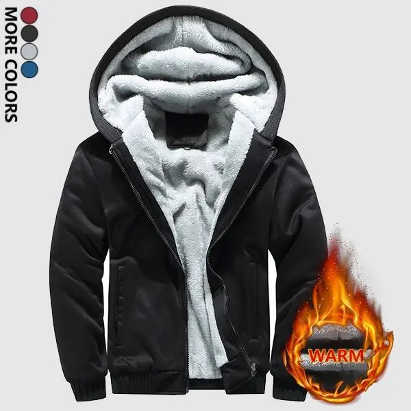 Men's Warm Fleece Hooded Jacket Thick Zip-Up Coat for Autumn and Winter thermal fleece with Adjustable Drawstrings and Pockets Customized Menswear Tops Casual Plain jackets zip jackets hoodie mens Men's Warm Fleece Hooded Jacket Thick Zip-Up Coat for Autumn and Winter thermal fleece with Adjustable Drawstrings and Pockets Customized Menswear Tops Casual Plain jackets zip jackets hoodie mens