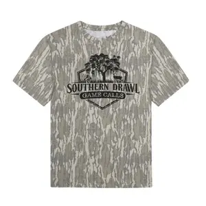 Southern Drawl Washed Out Mossy Oak Vintage Tee1 Camo Print Short Sleeve T-Shirt