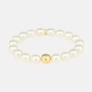 White Pearl Mala Beaded Bracelet