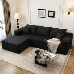 106" Cloud Modular Sectional Sofa Couch with L-Shape Chaise,Modern Minimalist Upholstered Couches for Living Room Bedroom,Deep Seat Corner Couch，No Assembly Required