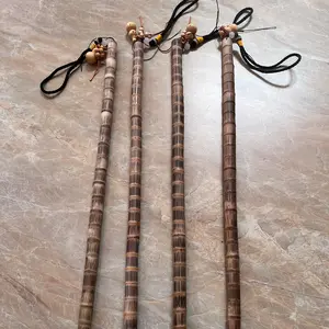 Solid Gold Wire 40/50cm Bamboo Teaching Whip Bamboo Stick Ruler Vine Strap Natural Bamboo Craft Decorative Handle Precision Grind Dance Baton Self-Defense Rod