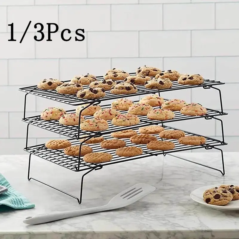Foldable Cooling Rack, 1/3 Pcs Baking Cooling Tray, Kitchen Baking Utensils & Accessories, Bakeware, Baking Tools, Kitchenware, Home Baking Supplies, Bakery Supplies