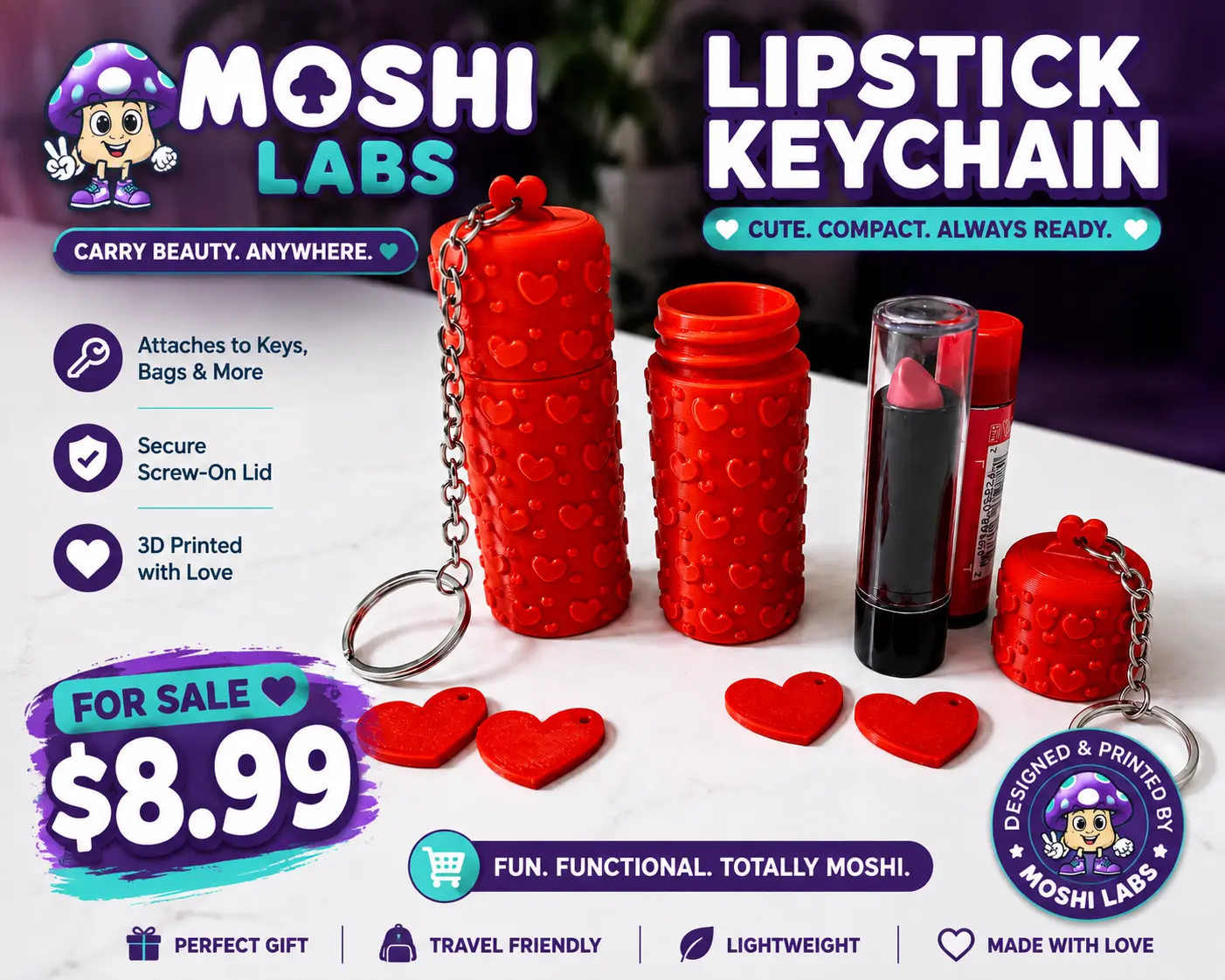 Lipstick Keychain