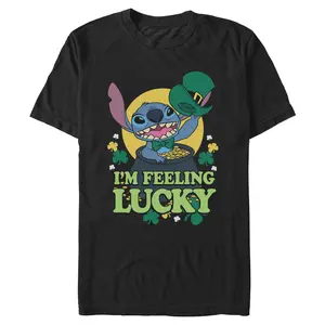 Mens Lilo & Stitch I'm Feeling Clover Stich T Shirt