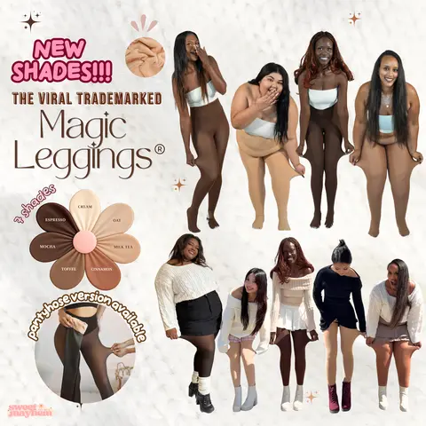 Women's Official Magic Skin Fleece Lined Tights Leggings - High Waist, Body Slimming Compression Band, Plus Size Chic Cute Women's Fashion Clothes, 1-Seam Option, Closed Foot, XXS-3XL, 4 Shades, Light-Brown Fur Fleece, Cold Wash, Viral Item