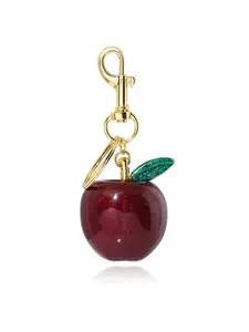 Sparkle Apple Keychain, Glitter 3D Fruit Bag Charm, Cute Aesthetic Resin Key Ring with Gold Clasp, Shiny Pendant for Women, Purse/Backpack/Car Key Accessory, Christmas & Daily Gift