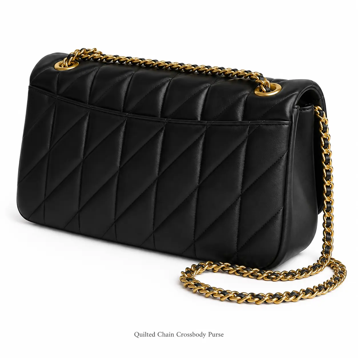Women’s Quilted Chain Shoulder Bag, Elegant Crossbody Purse for Work, Travel and Date Nights