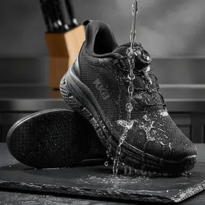 【2026 Recién llegado】Men Non Slip Work Sneakers Water Resistant Food Service Zapatos Trabajo Antideslizantes Walking Shoes Waterproof Shoes Slip-on