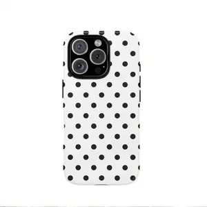 Fashionable and Simple Black Polka Dots Phone Case Cover for iphone 17 phone case 16 pro max 15 Plus 14 13 12 11 Cute, clear, military-grade, high-end, durable, shockproof, and drop-resistant 2-in-1 glossy phone case
