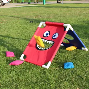 Indoor Outdoor Kids Cornhole Toss Game Set, Sensory Training Bean Bag Toss Toy for Toddlers, Family Interactive Target Throwing Game, Durable Frame Cornhole Board for Preschool, Backyard, Birthday Party & Group Activities
