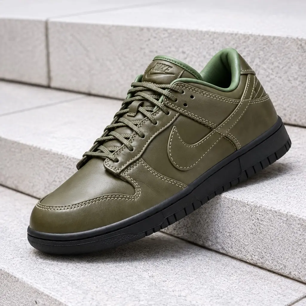Nike Dunk Low Retro Premium Army Olive Black Men's Fashion Sneaker New