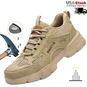 Men Safety Work Shoes Safety Boots Fashion Lightweight Comfort Working Sneakers Anti-puncture Indestructible Shoes best steel toe work boots Men Indestructible Shoes work hiking boots sneakers
