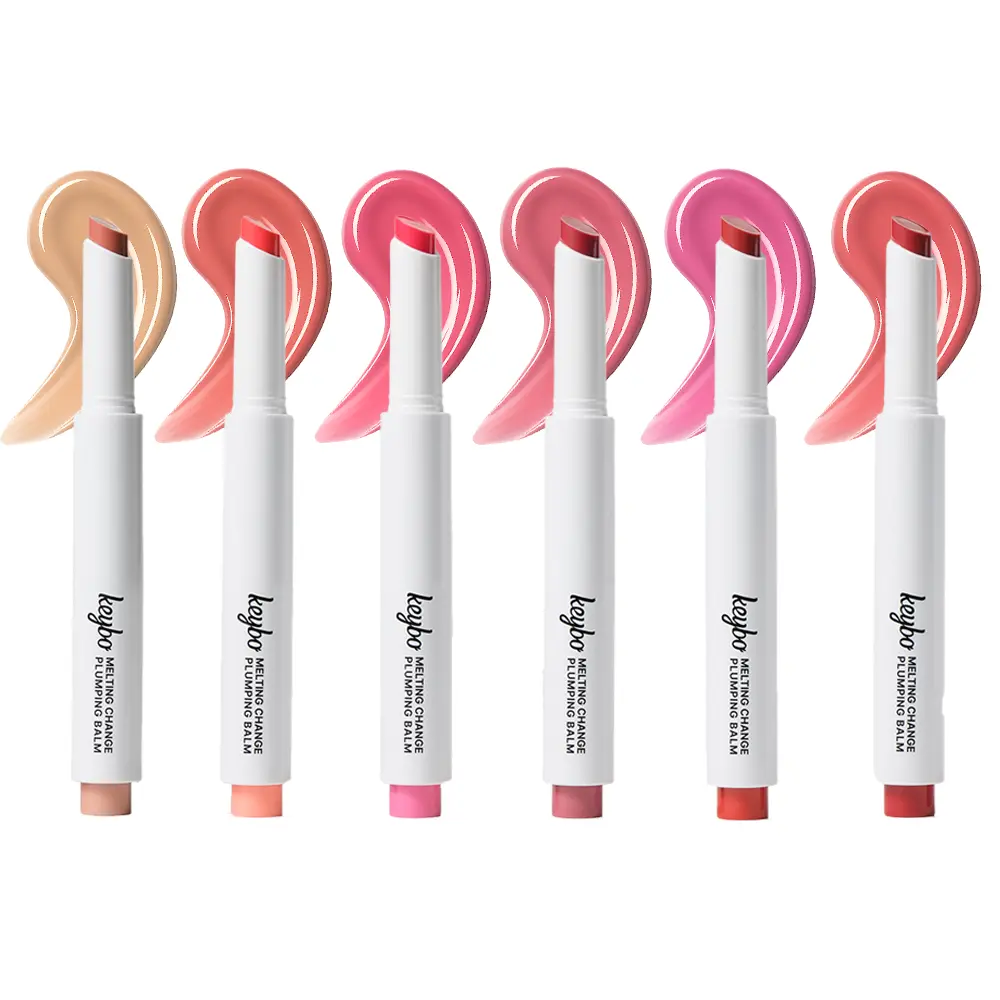 【KEYBO Official】Melting Change Plumping Lip Balm – Hydrating Glossy Tinted Lip Plumper, Non-Sticky MLBB Balm for Smooth, Natural Volume – Moisturizing K-Beauty Lip Treatment (01. Nunu Beige)