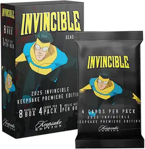 2025 Invincible Season 1 Keepsake Premiere Blaster: 8 Packs Per Box, One Guaranteed Relic, Chase Rare Autos and Patches