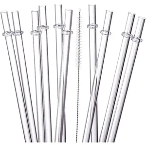 24 Pack, HIGHLY Transparent  Plastic Straws with 4 Cleaning Brushes, 10.5 in Long Drinking Straws, Clear Replacement Straw for 16 24 30 32 OZ Tumblers, Cups, Jars, ,  -