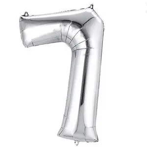 Number 7 Silver Foil Balloon 14" in each. 35014-14