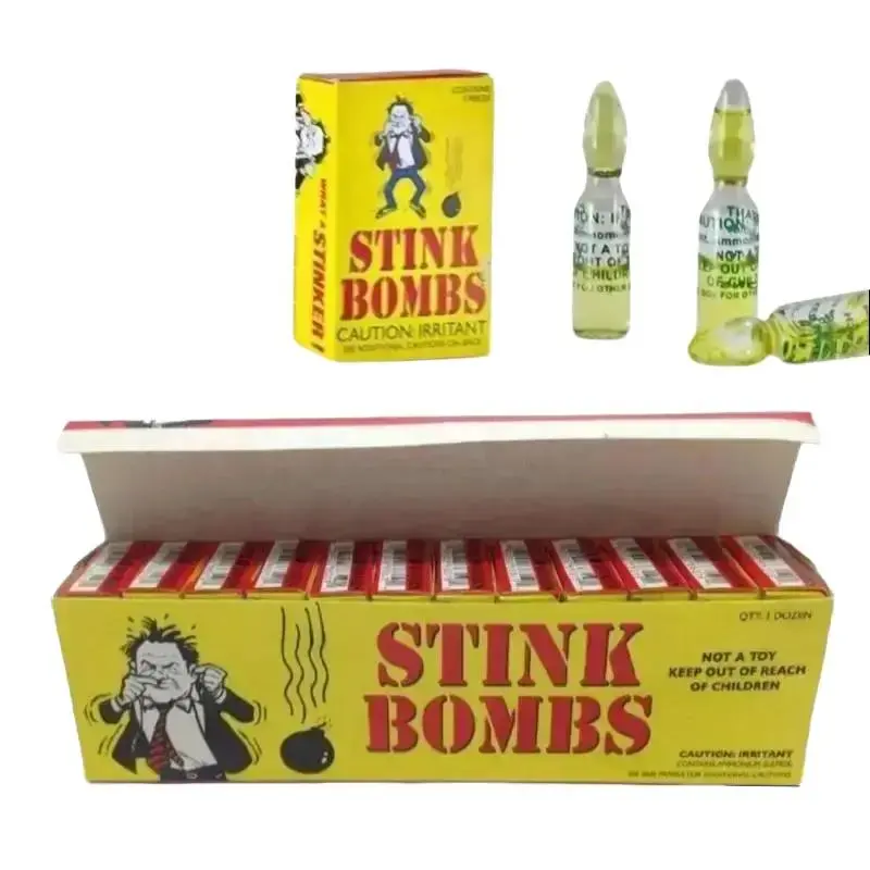 Stink Bombs - 3 Vials Per Box - Prank Fart Prank Joke Fun Nasty Caution Irritable Foul Smelling