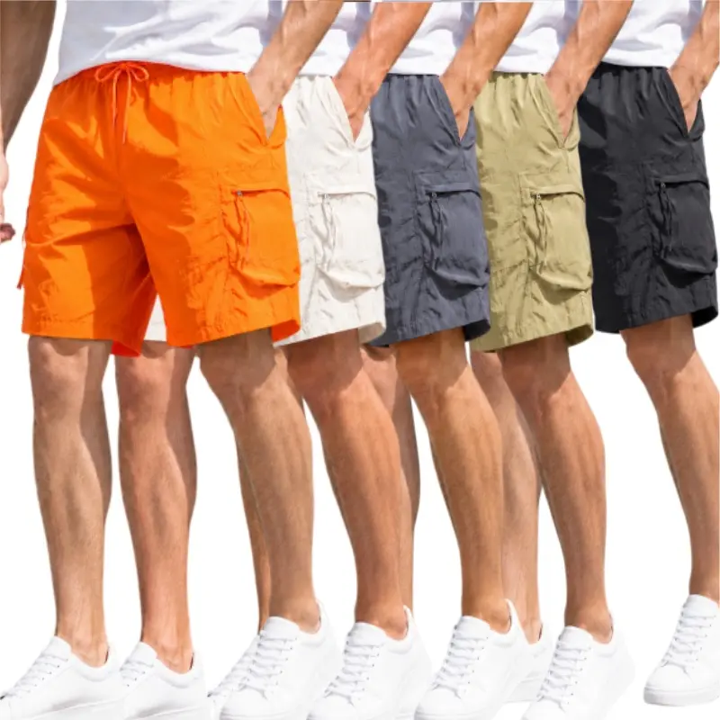 Men’s 3 Pack Lightweight Athletic Cargo Shorts, Drawstring Workout Shorts with Elastic Waist for Gym Running Fitness