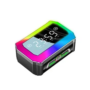 GQ05 Bluetooth Headset Temperature Humidity Digital Display Colorful True Wireless Noise Reduction Gaming Low Latency New Model