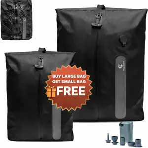 Travel Vacuum Storage Bags with Pump, 2 Pcs IP68 Reusable Extra Large Vacuum Storage Bags, Space Saver Vacuum for Clothes, Blanket, comforter, Storage Bag, Fits 20-28 Inch Suitcase